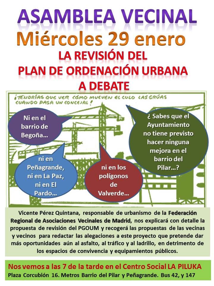 Las aavv del distrito organizamos una asamblea vecinal para debatir sobre cómo afectará o no y en qué medida al distrito y a la ciudad, la revisión del Plan de […]