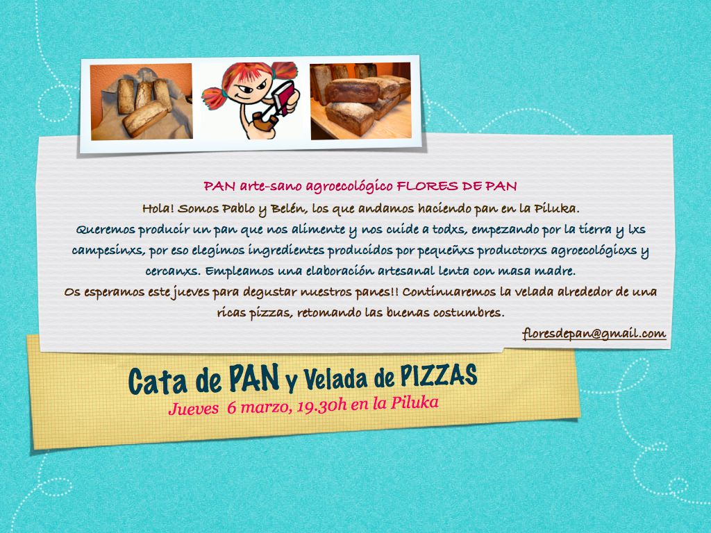 El próximo jueves 6 de marzo a partir de las 19.30, tendremos una velada de pizzas precedidas de una cata de PAN. La idea surge del nuevo proyecto de consumo […]