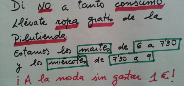 La tienda gratis de la Piluka no es el lugar donde llevar aquella ropa que ya no queremos… no es el lugar  donde aquellas personas que no tienen recursos, pueden ir […]
