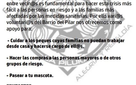 En La Piluka siempre hemos estado por y para el barrio. Y en estos tiempos, aquí seguimos! Gracias y mucho animo!