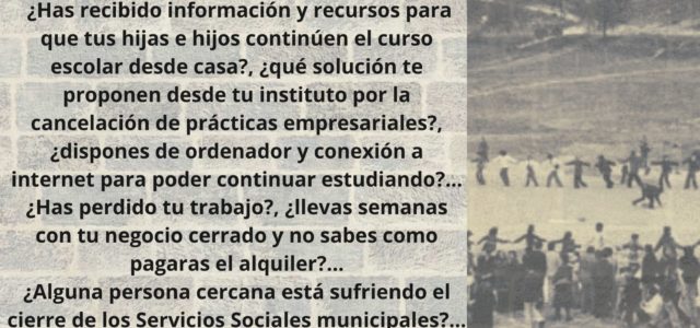 Hola Vecin@s, Desde el Centro Social la Piluka estamos recopilando testimonios de vecinos y vecinas del Distrito Fuencarral-El Pardo sobre cómo estamos viviendo esta situación extraordinaria debido al COVID-19, bajo […]