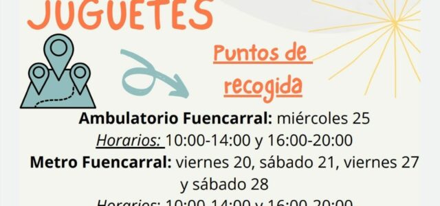 Durante el mes de noviembre, puedes participar en la recogida solidaria de la Red de Cuidados Fuencarral-El Pardo. Puntos de Recogida (noviembre):-Viernes 20 y sábado 21: Metro Fuencarral, de 10 […]