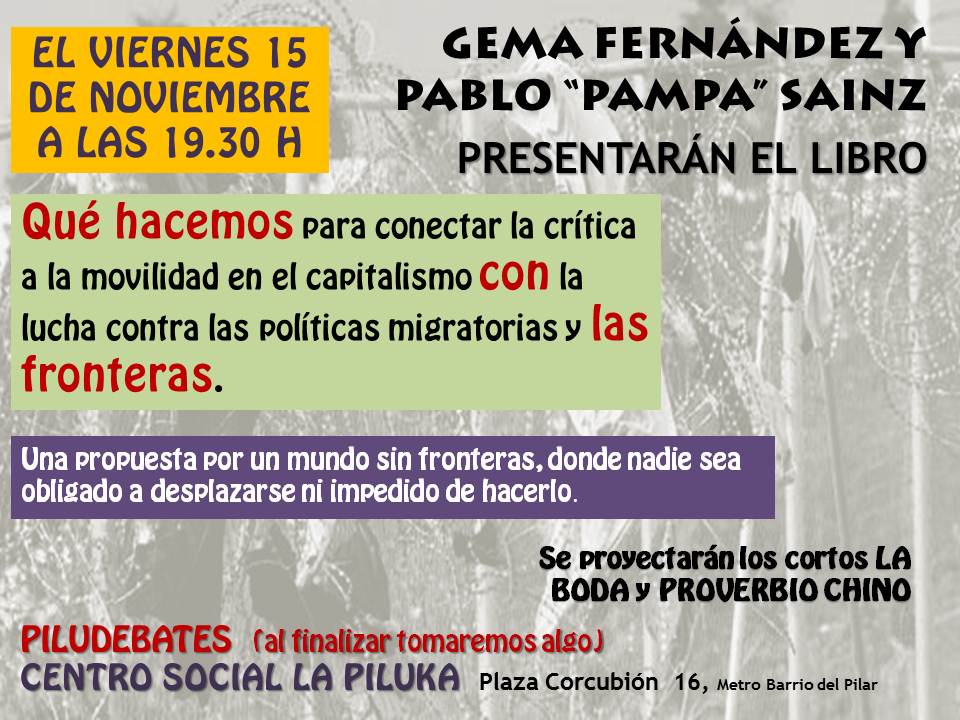 El próximo VIERNES 15 DE NOVIEMBRE, a las 7.30 de la tarde tendrá lugar un nuevo PILUDEBATE. En esta ocasión, hablaremos de Qué hacemos para conectar la crítica a la […]