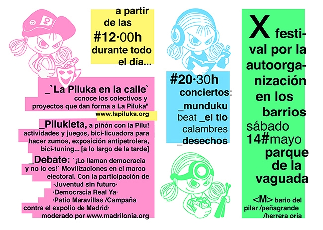 Os presentamos el “X Festival por la Autoorganización en los Barrios”: Con este nombre volvemos a dar vida por décima vez al templete del parque de la Vaguada en primavera,  […]