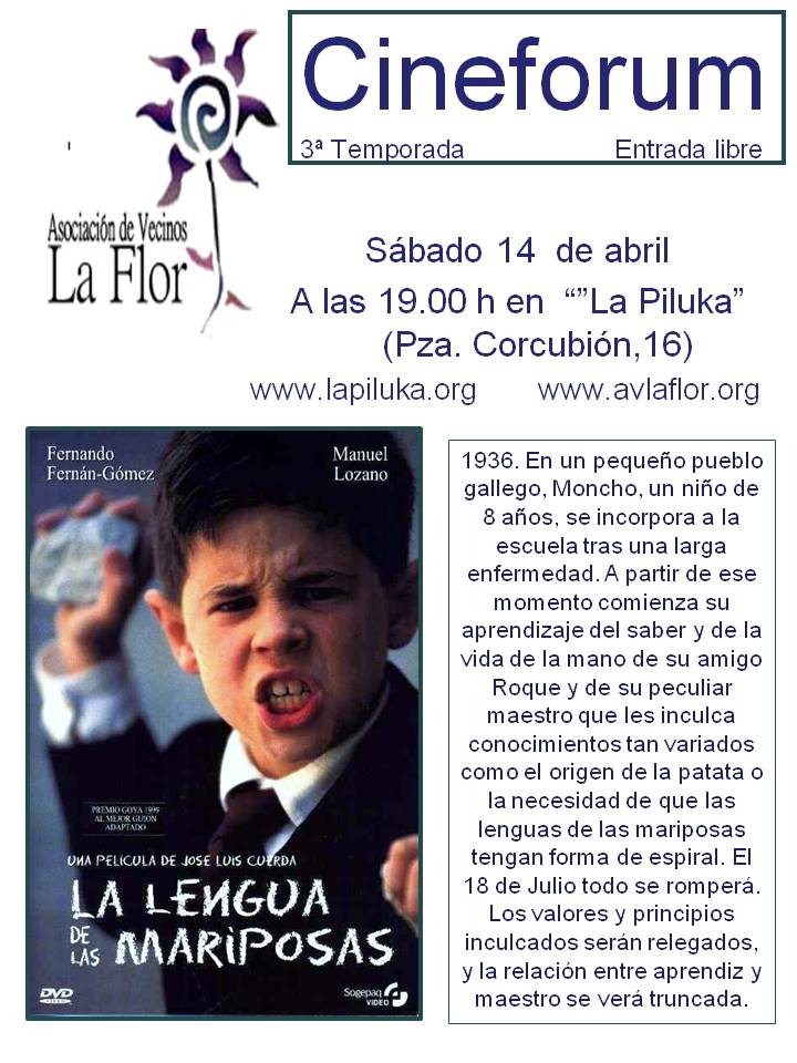 «La lengua de las mariposas» (Jose Luis Cuerda) 1936. En un pequeño pueblo gallego, Moncho, un niño de 8 años, se incorpora a la escuela tras una larga enfermedad. A […]
