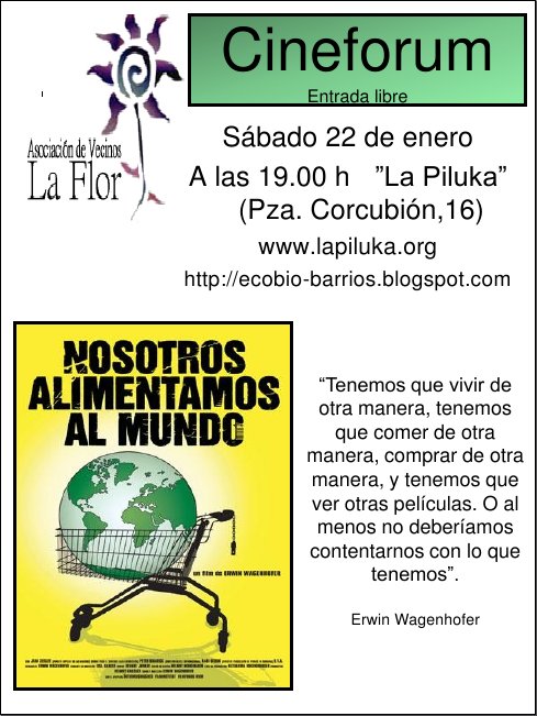 «Nosotros alimentamos al mundo» de Erwin Wagenhofer Documental sobre los alimentos y la globalización, sobre los pescadores y los agricultores, sobre los camioneros de larga distancia y los ejecutivos de […]