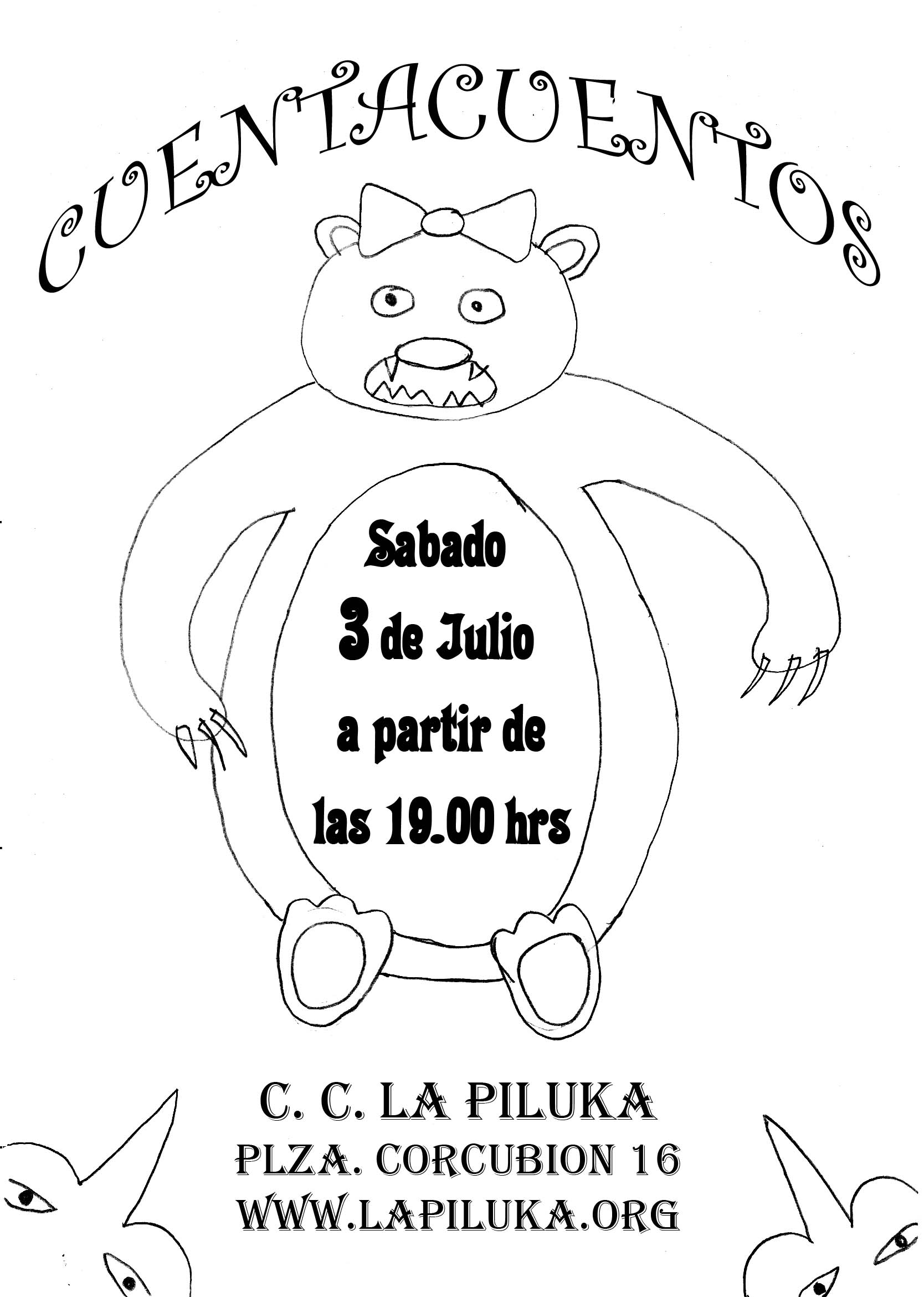 Este sábado día 3 de Julio en La Piluka, el grupo de Teatro Griot animara la tarde a pequeñ@s y grandecit@s. Con  una serie de Cuentos infantiles, que sin duda […]